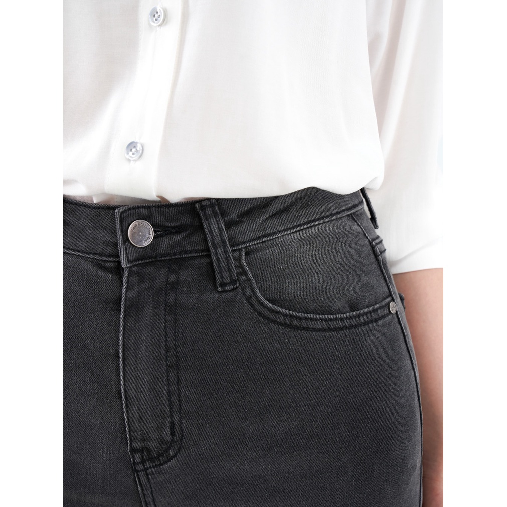Quần jean nữ chính hãng YODY gấu tua rua dáng boy co giãn tốt - QJN4018
