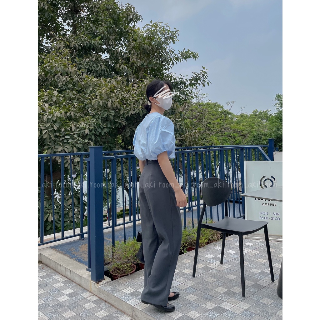 Quần suông trơn mượt cạp phẳng một khuy 218