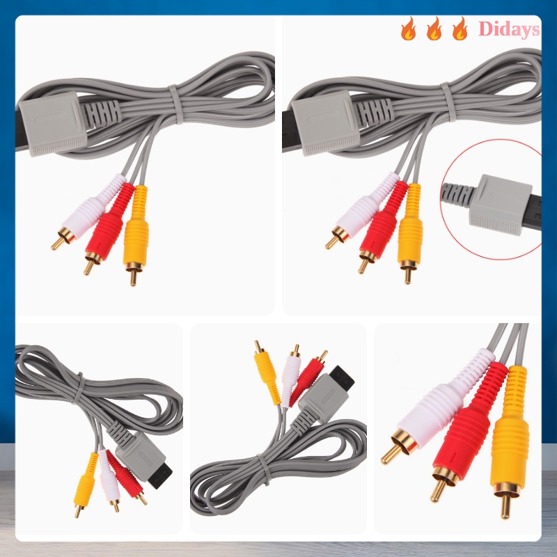 Cáp Chuyển Đổi Âm Thanh Video Av 3 Rca Cho Nintendo Wii