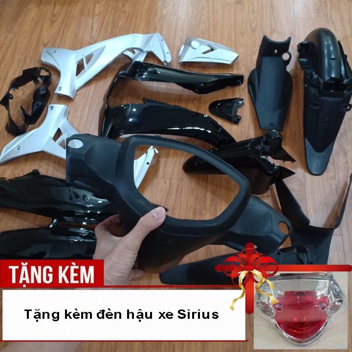 Dàn áo xe SIRIUS , nhựa ABS nguyên sinh cao cấp màu ĐEN phanh CƠ , tặng kèm củ hậu xe