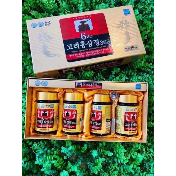 Cao Hồng Sâm 365 Hàn Quốc, Hộp 4 lọ, 240ml
