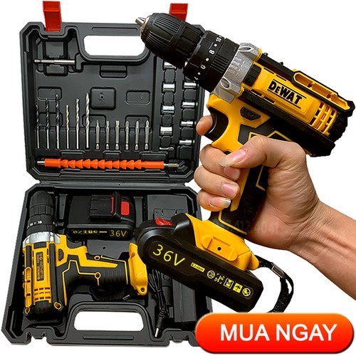 Máy khoan pin dewalt 36V lõi đồng tặng bộ phụ kiện 24 chii tiết