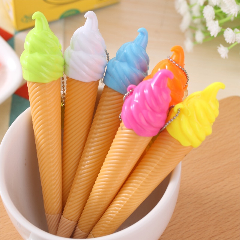 1 Bút Mực Gel Hình Cây Kem Màu Sắc Ngẫu Nhiên