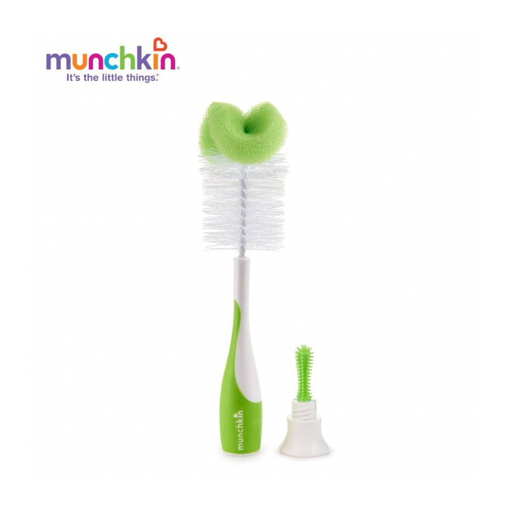 Cọ bình sữa có mút Munchkin - bộ cọ rửa bình sữa và núm ti cho bé