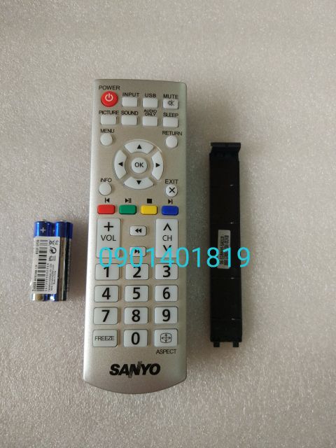 Điều khiển Tivi LCD Sanyo màu bạc.( Hàng sịn xò )
