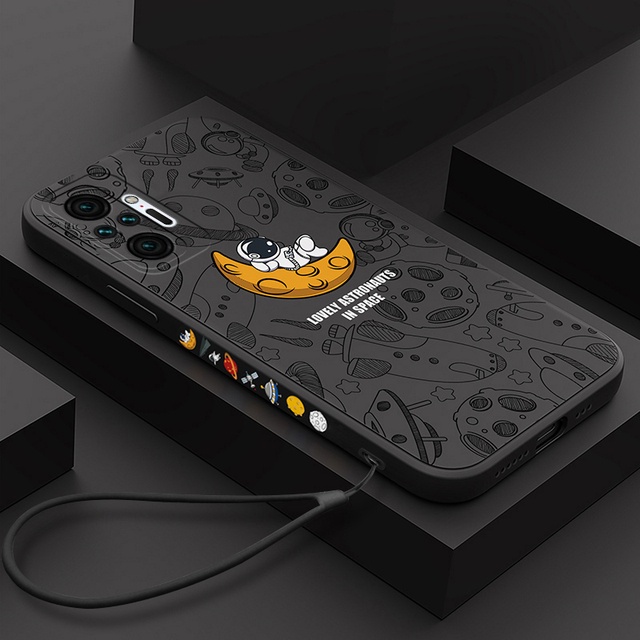 ốp lưng Phi hành gia với điện thoại mẫu bên Vỏ tương thích Cho Xiaomi 10 10s 10pro 11 11pro Redmi Note 11 pro 11s 10 Pro 9s 9 8 7S 7 Pro Redmi 8 9 9A 9C 9t 10 Vỏ đầy đủ silicone mềm vuông case