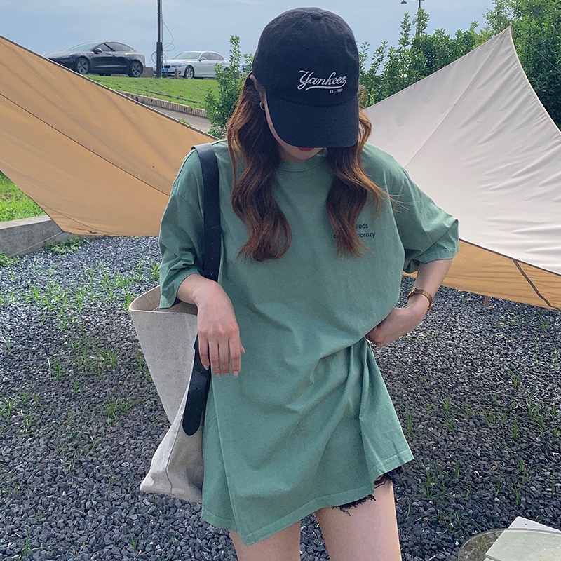 SUXI Áo Thun Tay Ngắn Dáng Rộng Màu Sắc Đơn Giản Thời Trang Mùa Hè Cho Nữ