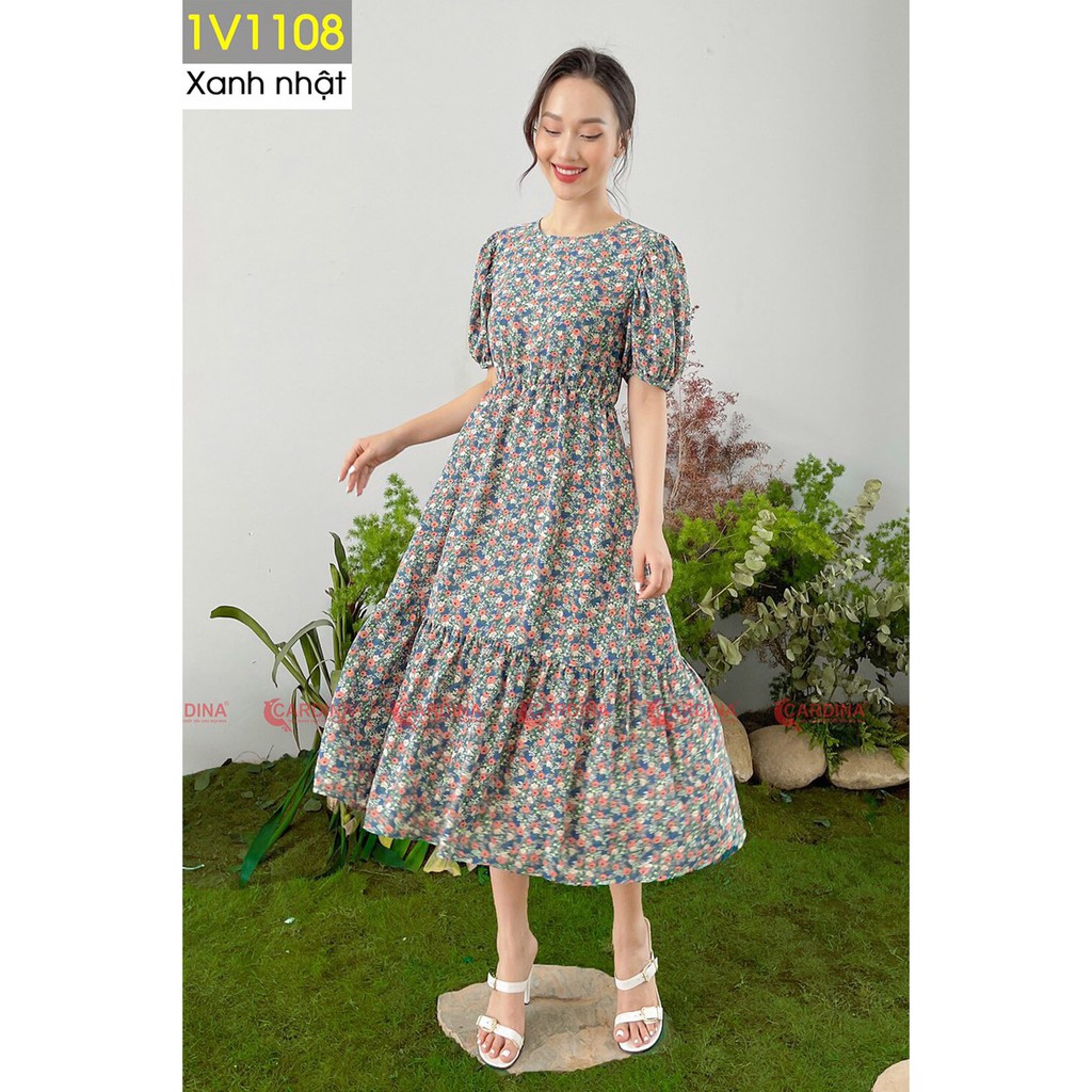 Váy Hoa Baby Hai Tầng 𝐂𝐀𝐑𝐃𝐈𝐍𝐀 Thiết Kế Tay Bồng Eo Chun Cao Cấp Chính Hãng