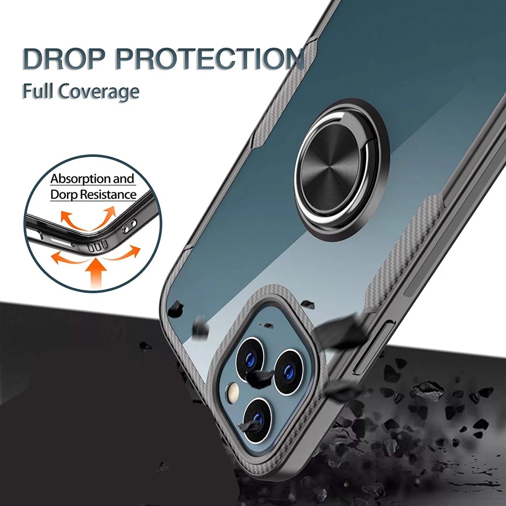 Ốp Điện Thoại Trong Suốt Có Vòng Đỡ Nam Châm Cho iphone 11 Pro Max 12 13 Pro Max XS Max XR X 6 7+ 8 Plus SE 12 Pro 13