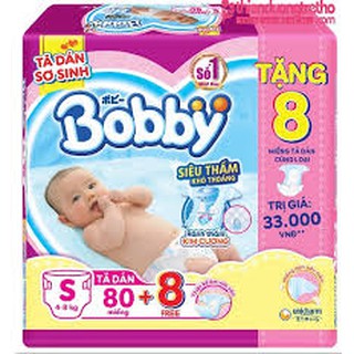 Tã dán Bobby S80/M76/L68/XL62/XXL56