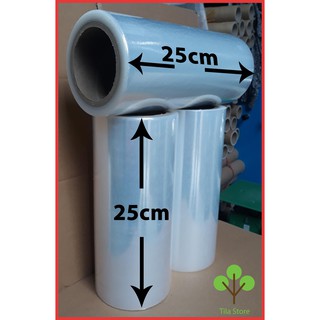 [2 cuộn] Màng chít, màng PE 25 cm - Nặng 1 kg/cuộn - đường kính lõi phi 76 to rộng dễ cầm