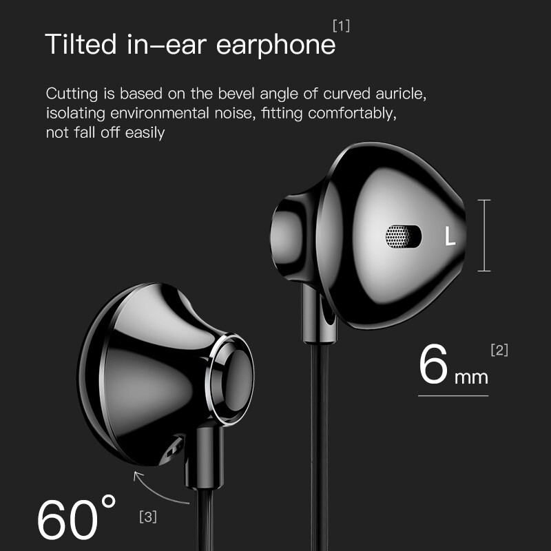 Tai nghe jack Type-C hiệu Baseus Encok Wire Earphone C06 âm thanh Hi-Fi chất lượng cao - Hàng chính hãng