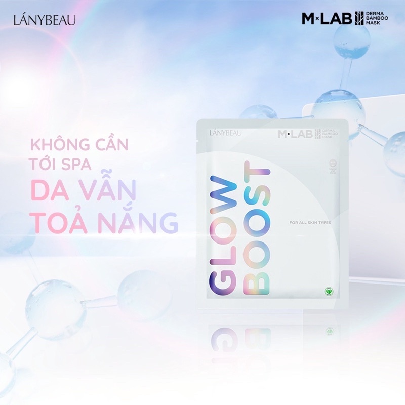 Mặt nạ dưỡng da trắng sáng, đều màu LÁNYBEAU MLAB Derma Bamboo Glow Boost hộp 7 miếng (28g/m) | BigBuy360 - bigbuy360.vn