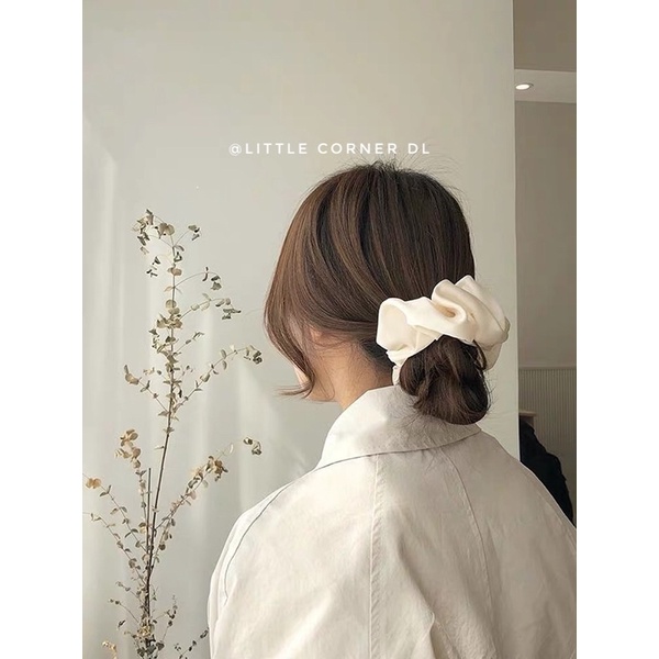 Scrunchies Cột Tóc Vải Lụa Phi Bóng Phụ Kiện Tóc xinh