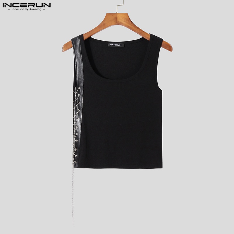 Áo ba lỗ INCERUN sát nách cột dây thời trang mùa hè cho nam