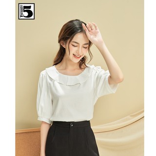 Áo sơ mi nữ cổ tròn xếp li Twentyfive N1030
