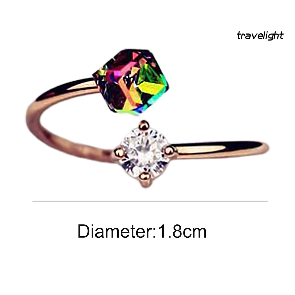 Nhẫn Đính Hôn Đính Đá Zircon Nhiều Màu Có Thể Điều Chỉnh Kích Thước Cho Nữ