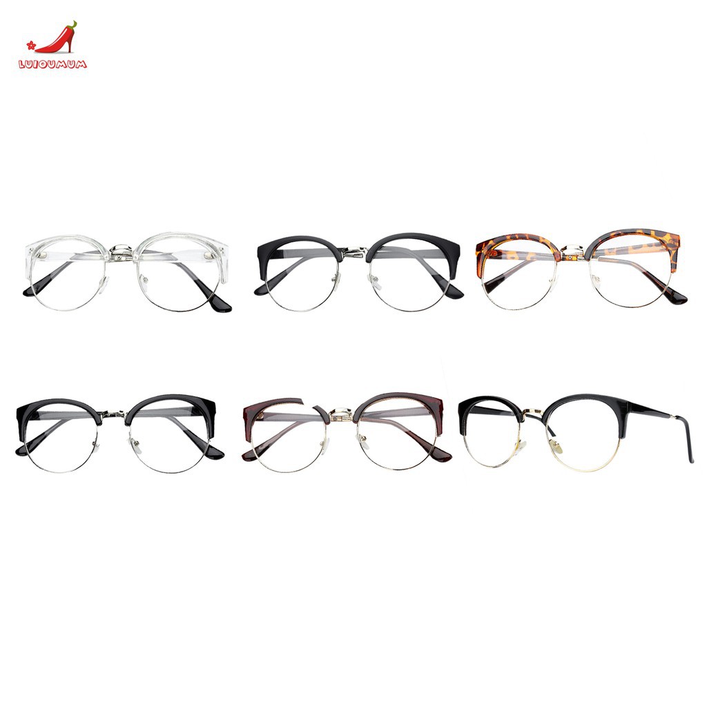 Kính mát tròn trong suốt gọng bạc phong cách retro balo local brand