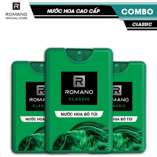 Combo 3 chai Nước hoa Romano 18ml Classic
