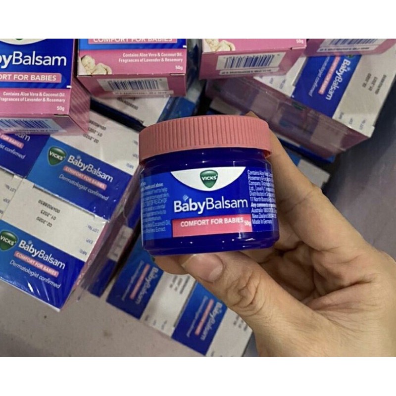 Dầu tràm cho bé Vicks Baby Balsam 50g - Bôi ngực chổng cảm, ho, ngạt mũi cho bé 3 đến 5 tháng tuổi