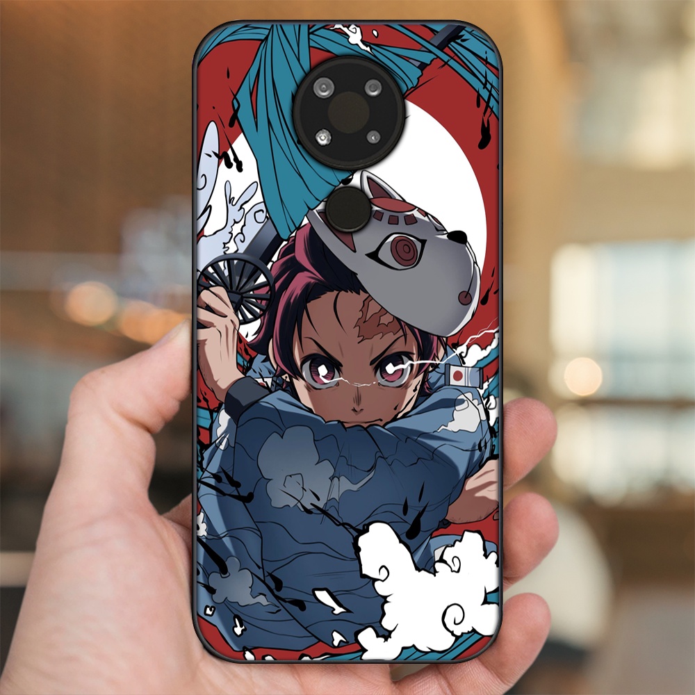 Ốp lưng Nokia 3.4 viền đen in hình Tanjiro Kimetsu No Yaiba