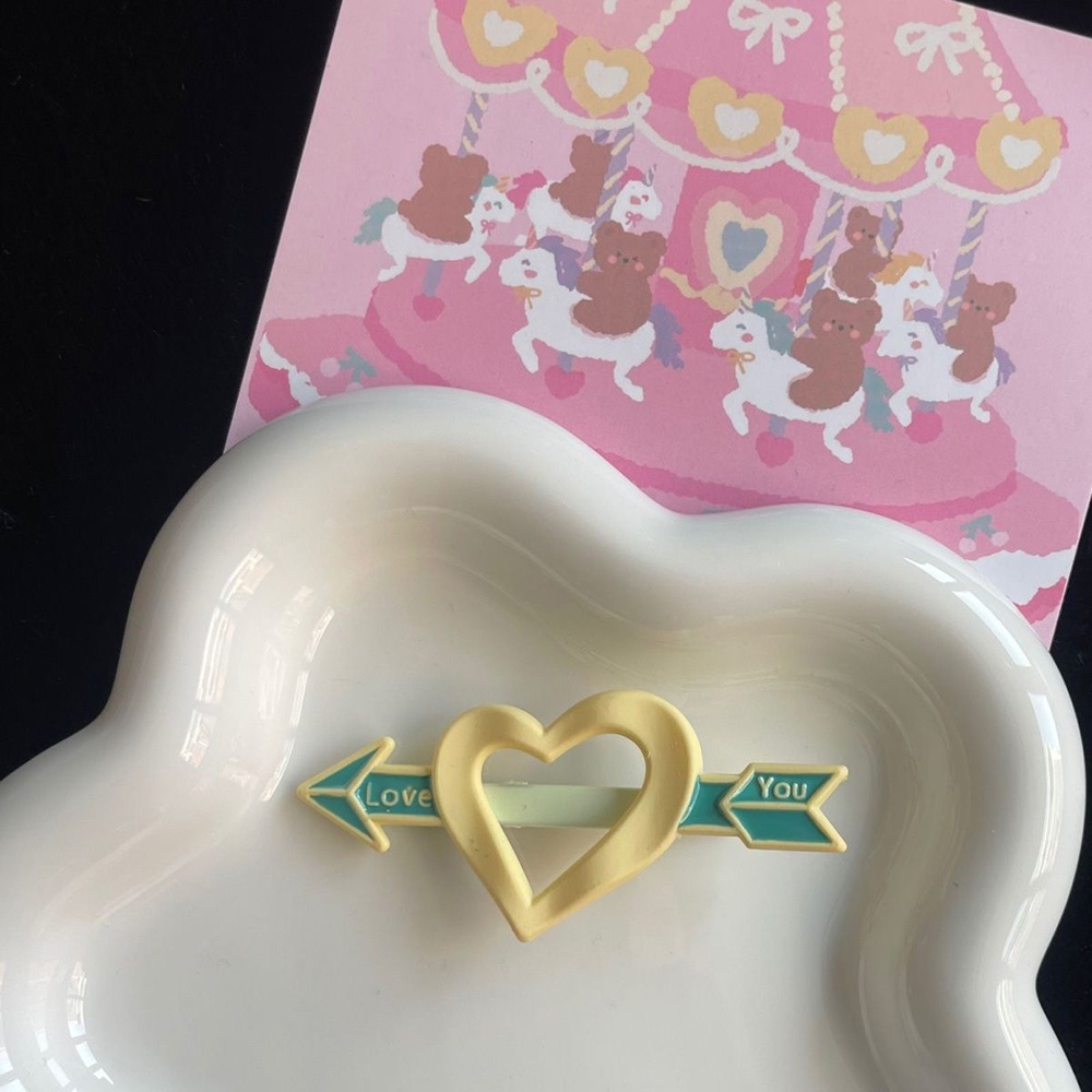 Set 2 Kẹp Tóc Hình Trái Tim Màu Sắc Ngọt Ngào Xinh Xắn Cho Nữ