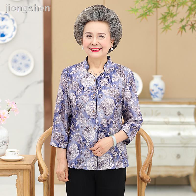 Áo Kiểu Tay Lỡ Thời Trang Xuân Hè Cho Phụ Nữ Trung Niên 60-70 Tuổi 80