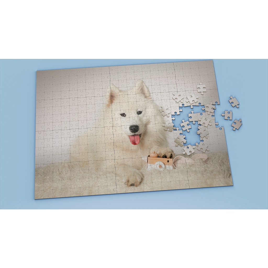 Tranh ghép hình SAMOYED - Mẫu 5 - Nhận in theo yêu cầu