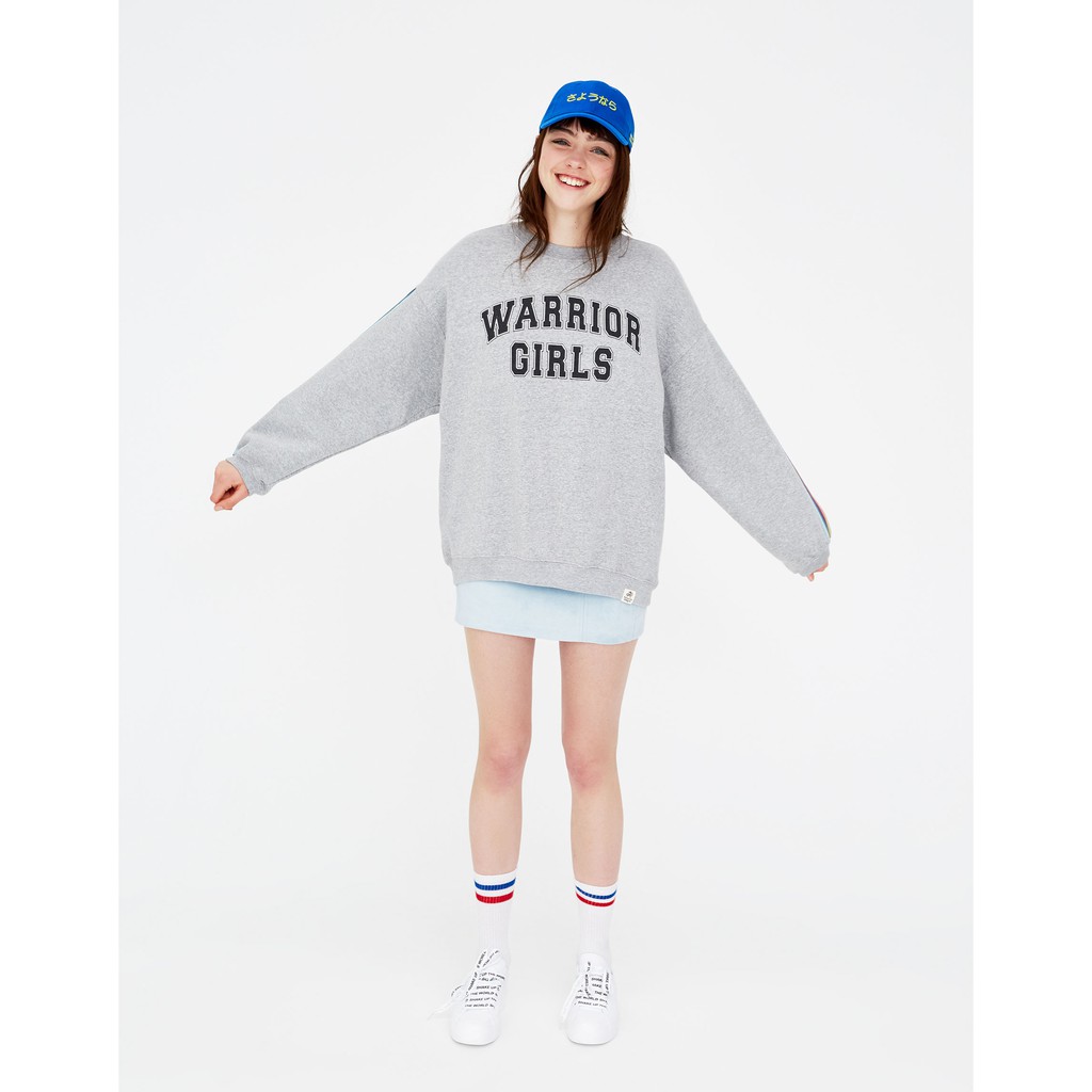 Hoodie slogan 3 sọc tay