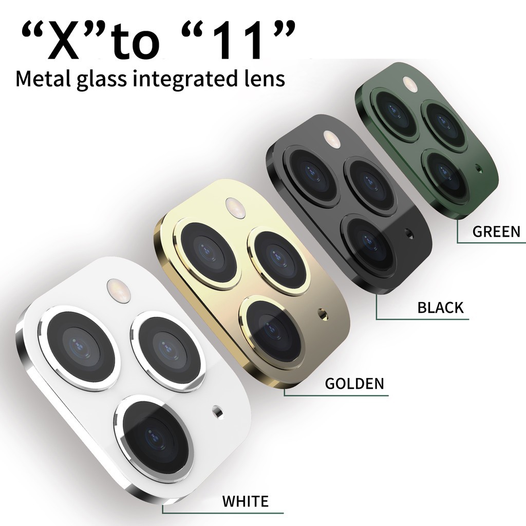 Nhãn dán ống kính máy ảnh giả Thay đổi giây cho iPhone 11 Pro XR Được sửa đổi thành iPhone11 Bộ bảo vệ mặt sau bằng kim