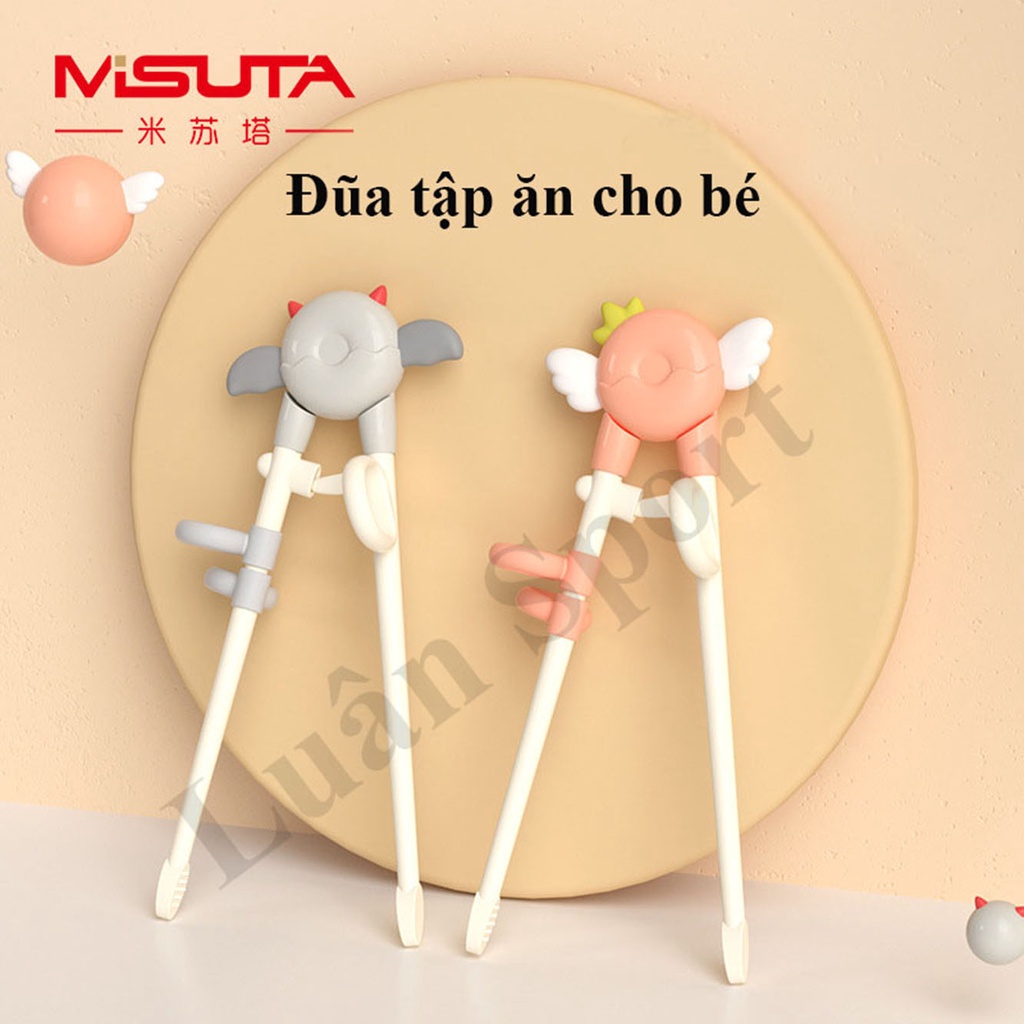 Đũa tập ăn Chính hãng Misuta - đũa tập ăn xỏ ngón cho bé tập gắp