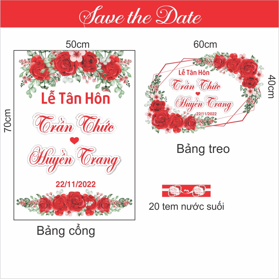 BẢNG CƯỚI, BẢNG TÊN CÔ DÂU CHÚ RỂ TRANG TRÍ TIỆC CƯỚI