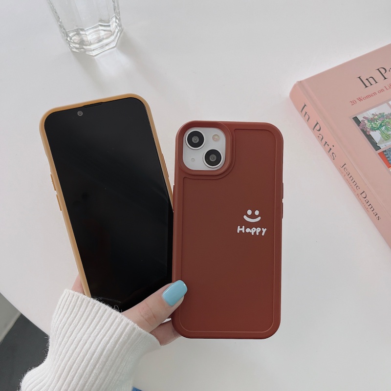 Ốp Điện Thoại Cứng Chống Rơi Họa Tiết Mặt Cười Đơn Giản Dành Cho iPhone 14 13 12 11 Pro Max XS XR X