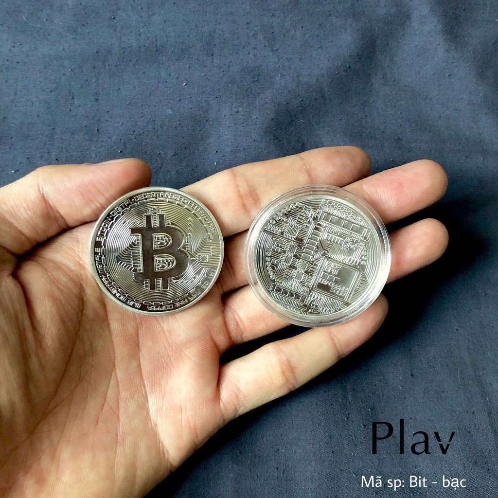 Đồng tiền Bitcoin - quà tặng lưu niệm may mắn phong thủy Plav