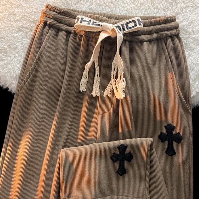 Quần ống rộng thập tự giá  form rộng quần tây nam nữ quần thể thao nam dài Retro quần jogger nam