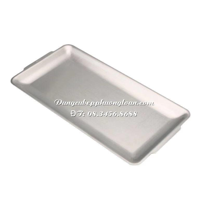 Đĩa Inox Hàn Quốc, khay Inox Hàn Quốc hình chữ nhật, inox 304 với 3 size 22x14cm, 32x16cm và 36x20cm