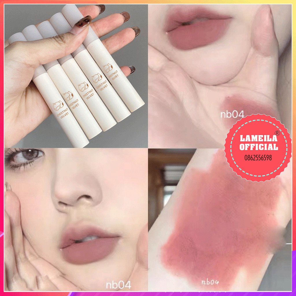 Son Kem Lì Chestnut Velvet Không Thấm Nước Mềm Mịn Lâu Trôi P0262