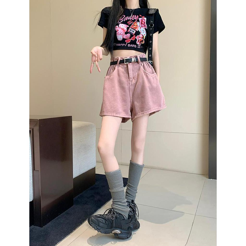 Quần Short Denim Cạp Cao Phong Cách Mới Dành Cho Nữ 63755