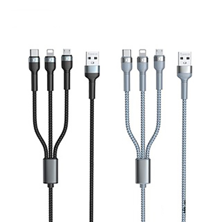 Cáp sạc nam châm đa năng Remax RC-169TH 3 in 1 Lightning, Type C, MicroUSB dài 1m 2.1A