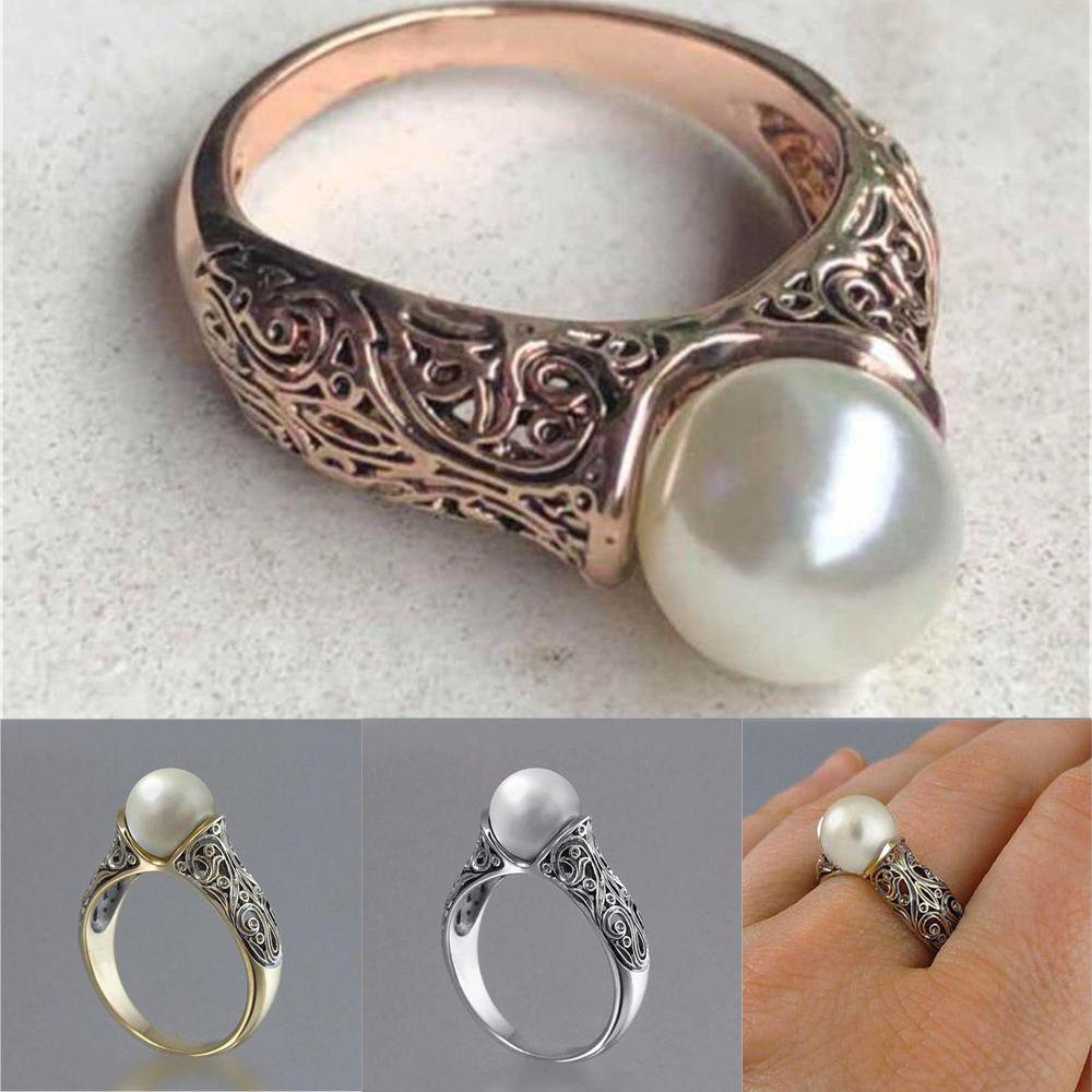 Nhẫn Cưới Màu Vàng Trắng Phong Cách Vintage Mới|Dây Chuyền Mạ Vàng