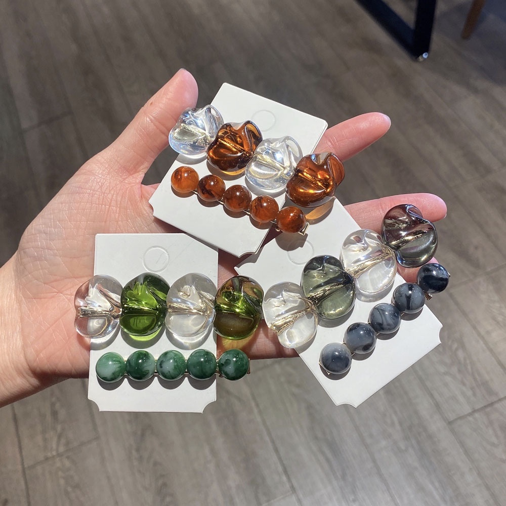 2022 Kẹp Tóc Tinh Tế Đính Đá Phong Cách Retro