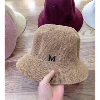 Mũ cói chữ M mũ vành rộng - mũ nữ