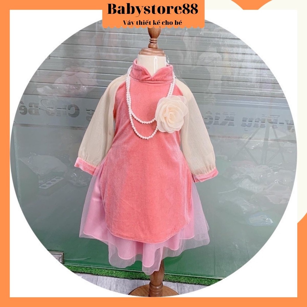 Áo dài cách tân cho bé Babystore88, Váy bé gái thời trang hàng thiết kế Cao Cấp cho bé 1.2.3.4.5 - 8 tuổi CT8