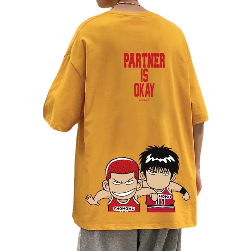 Áo Thun Dáng Rộng In Chữ Phong Cách Hàn Quốc Thời Trang Mùa Hè Cho Nam Và Nữ [M-8XL]