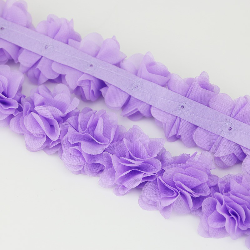 Dây ruy băng hoa bằng vải chiffon không dệt dùng trang trí tiện lợi dài 1m