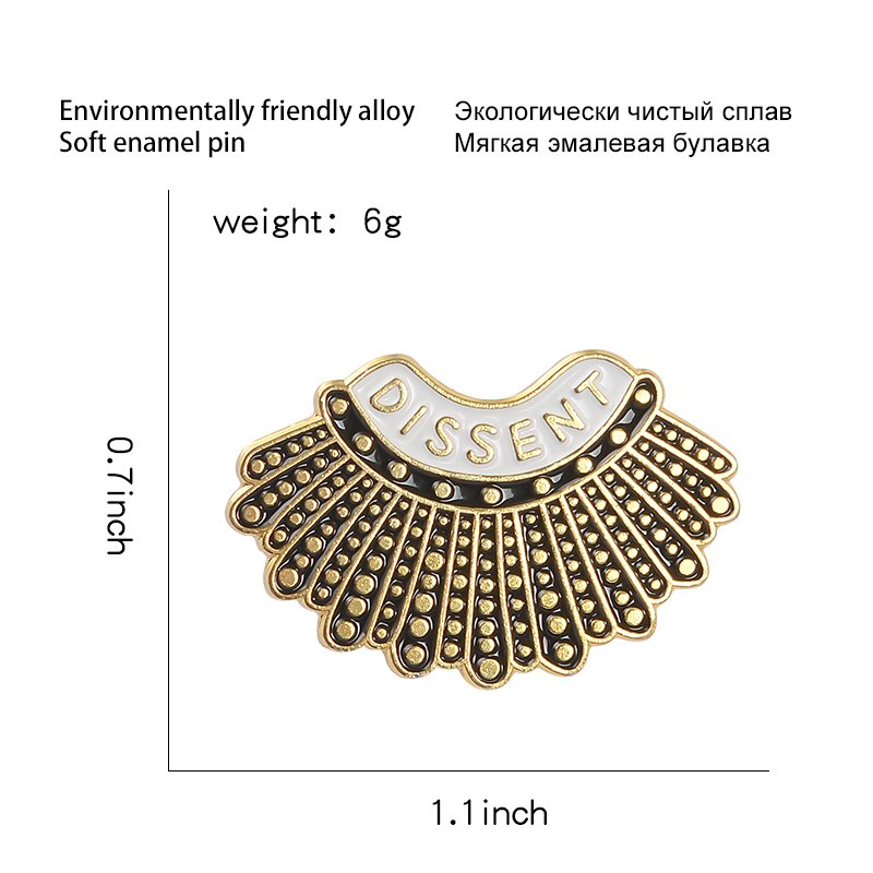 Ghim Cài Áo Hợp Kim Tráng Men Hình Câu Trích Dẫn Ruth Bader Ginsburg Thời Trang Cho Nữ
