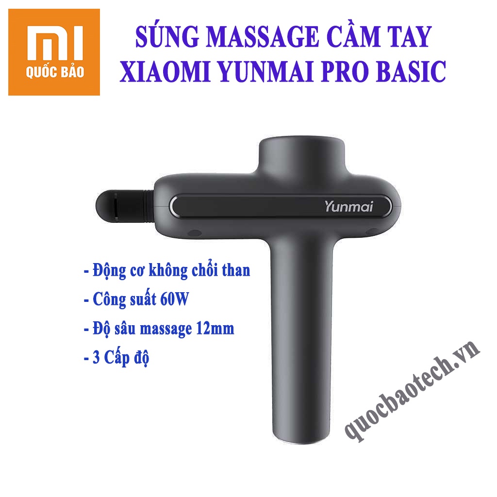 Máy massage cầm tay Xiaomi Yunmai Pro Basic- Dung lượng pin 2600mAh, 4 đầu massage