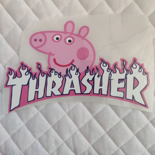 Hình dán nhiệt đủ size - Logo Thrasher heo Peppa