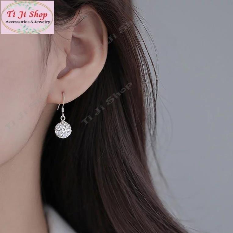 BÔNG TAI NỮ INOX TÒN TEN TRÁI CHÂU XOÀN TRẮNG  hột đều đẹp, không đen ( nhiều mẫu)