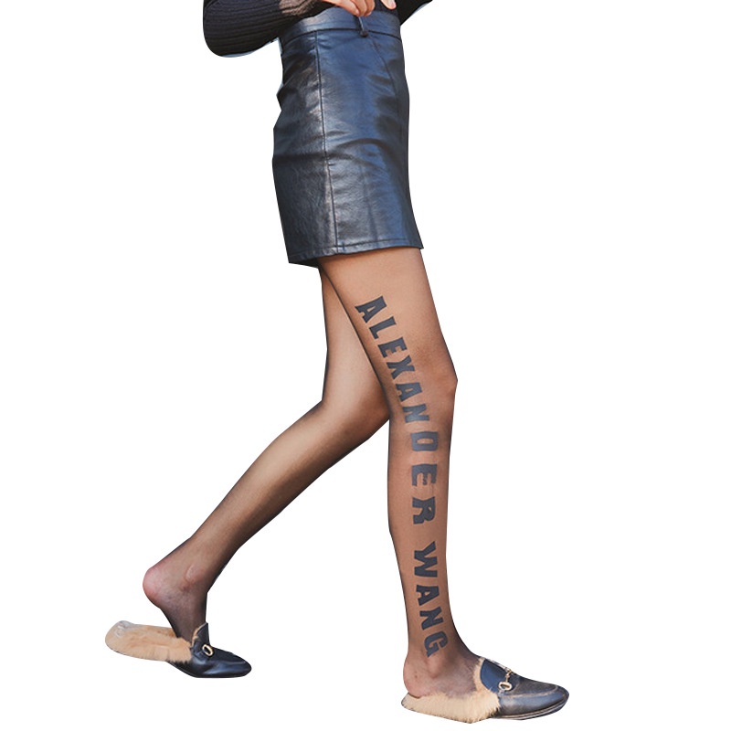 DUNEA Quần Tất In Chữ Tiếng Anh Cho Nữ